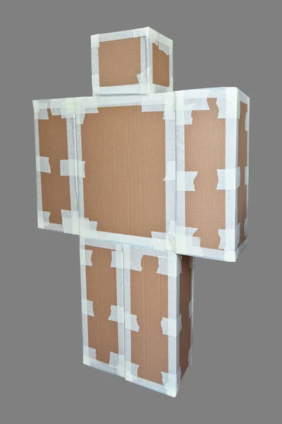Made World Famous Roblox Online Game Character Cardboard Glued Tape — Stock Photo, Image