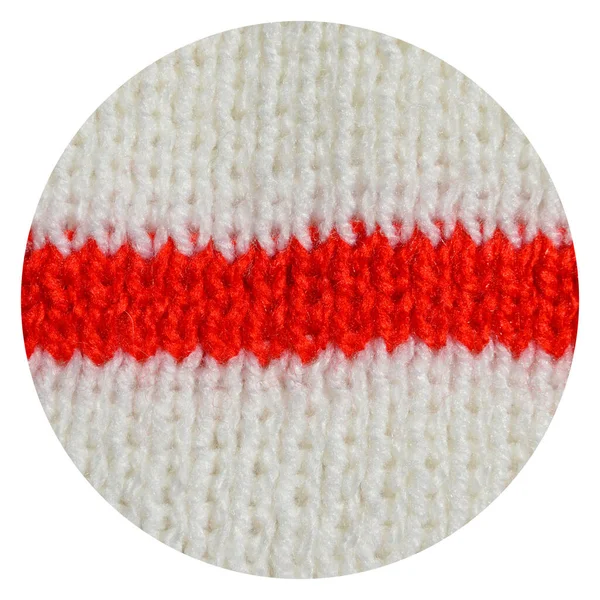 Patronen Gemaakt Van Wol Handgemaakte Gebreide Stof Rode Witte Wol — Stockfoto