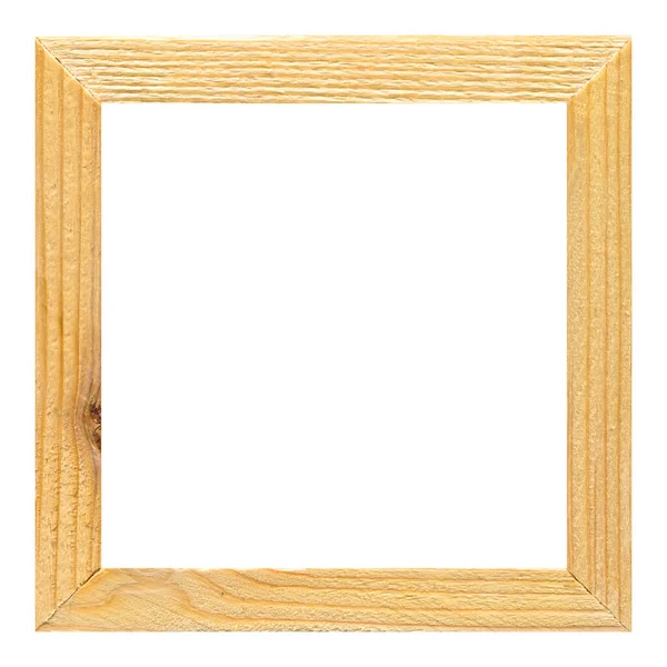 木制松木框架 木制框架 由不同的木材组合制成 独立而透明的背景 — 图库照片