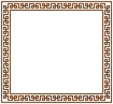 Yunan çerçeve süsleri, pervaneler. Beyaz arkaplan üzerinde tekrarlanan Yunan motif vektör illüstrasyonuyla ahşap cevizden kare kenarlığı