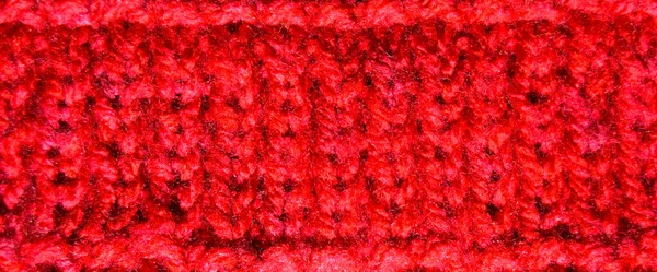 用羊毛制成的花纹织物 手工针织物红羊毛背景质感 — 图库照片