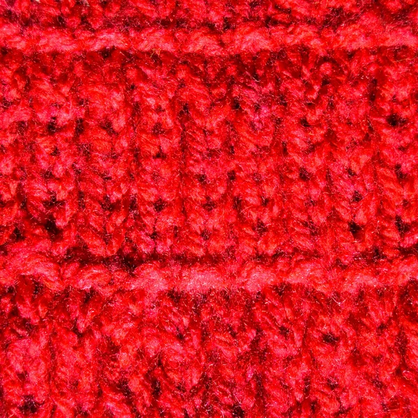 Pattern Fabric Made Wool Handmade Knitted Fabric Red Wool Background — Stock Photo, Image