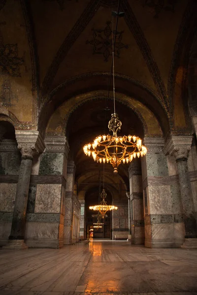 Wnętrze Hagia Sophia Muzeum Bazylika Historyczna Meczet Stambule Został Zbudowany — Zdjęcie stockowe