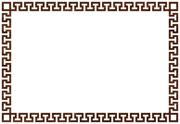 Грецькі Декоративні Прикраси Меблі Квадратний Меандр Дерев Яного Горіха Повторюваний — стокове фото