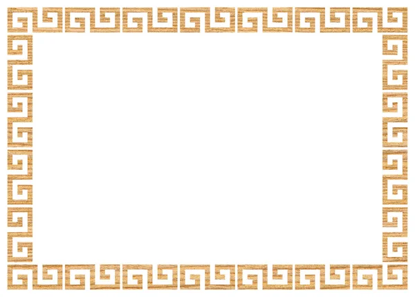 Грецькі Декоративні Прикраси Меблі Квадратний Меандр Дерев Яному Дубі Який — стокове фото
