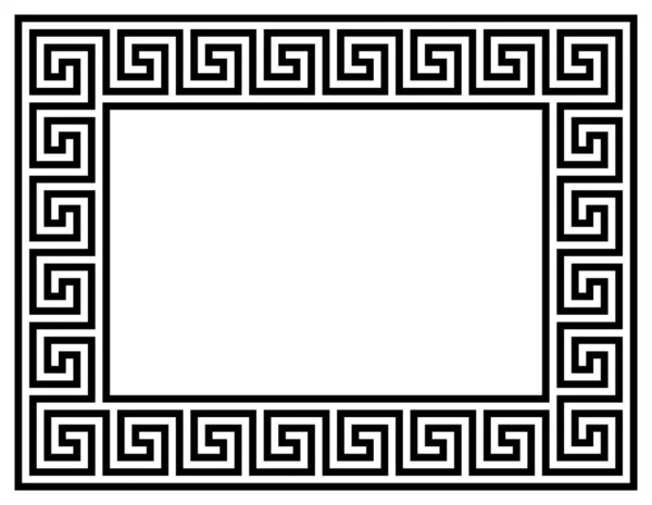ギリシャ語のフレームの装飾 白を基調としたギリシャのモチーフベクトルイラストからの正方形の平均境界 — ストック写真