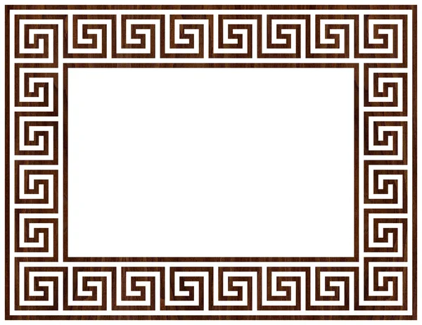 ギリシャ語のフレームの装飾 白を基調としたギリシャのモチーフベクトルイラストからの正方形の平均境界 — ストック写真