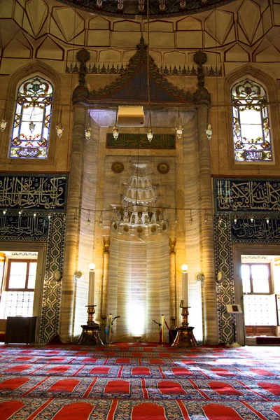 Interior Masjid Selimiye Dibangun Edirne Pada Tahun 1575 Selama Kekaisaran — Stok Foto