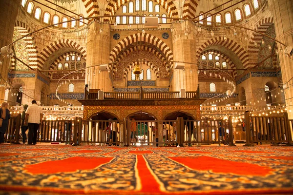 Interiores Mesquita Selimiye Foram Construídos Edirne 1575 Durante Império Otomano — Fotografia de Stock