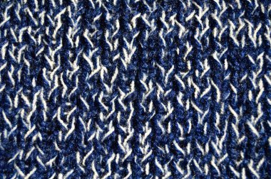 Yünden desenli kumaş. El yapımı kumaş mavi yün arkaplan dokusu