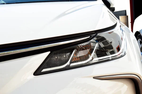 Detail Car Headlights Lamp White Modern Luxury Car Front Lamp — Stock Photo, Image