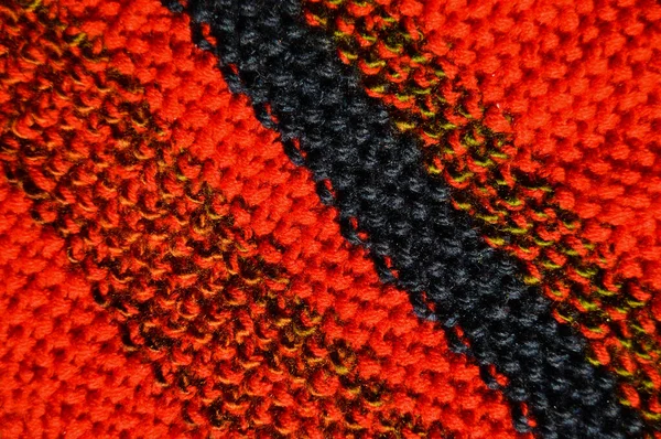 Tissu Motif Laine Tissu Tricoté Main Rouge Bleu Marine Texture — Photo