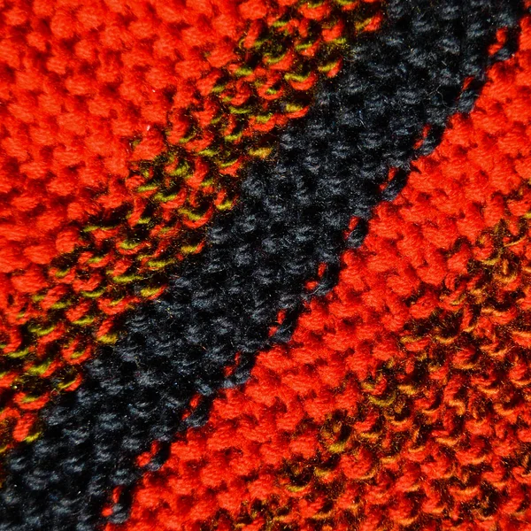 Vzor Tkaniny Vlny Ručně Pletené Tkaniny Červené Námořnické Modré Vlny — Stock fotografie