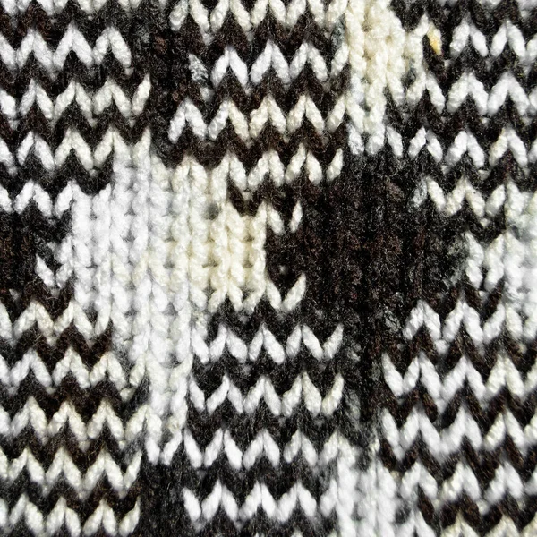 Pattern Fabric Made Wool Handmade Knitted Fabric White Brown Wool — Stock Photo, Image