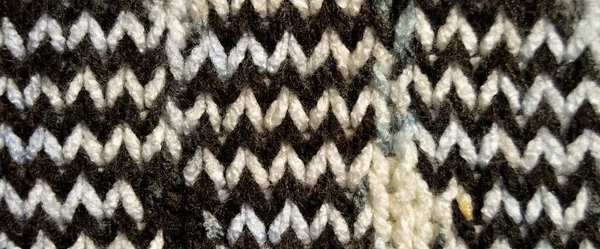 Musterstoff Aus Wolle Handgemachter Strickstoff Weiß Braun Wolle Hintergrund Textur — Stockfoto