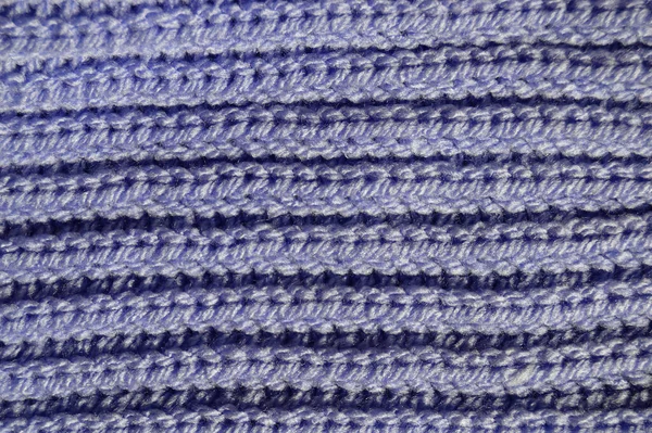 Tecido Padrão Feito Tecido Malha Artesanal Azul Textura Fundo — Fotografia de Stock