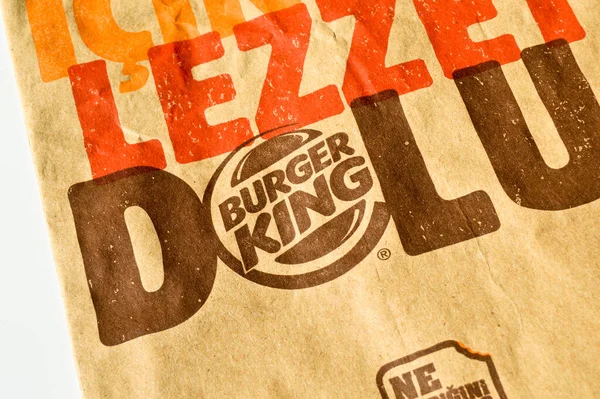 Sacchetti Carta Utilizzati Nei Ristoranti Burger King Turchia Burger King — Foto Stock