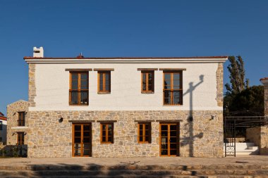 Eski Datca bölgesinin tipik katı ve nostaljik taş evleri, Türkiye Eski Datca Mugla 26 Haziran 2023
