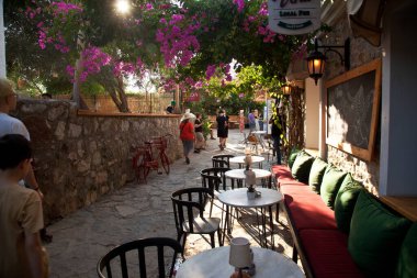 Benzersiz mimarisi ve turistik gezileri ile Eski Datca caddeleri, Mugla Datca Turkey, 29 Haziran 2023