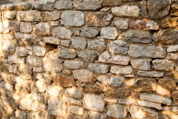 Прочная Каменная Стена Голубого Бежевого Цвета Сделанная Факе Турция Подходит — стоковое фото