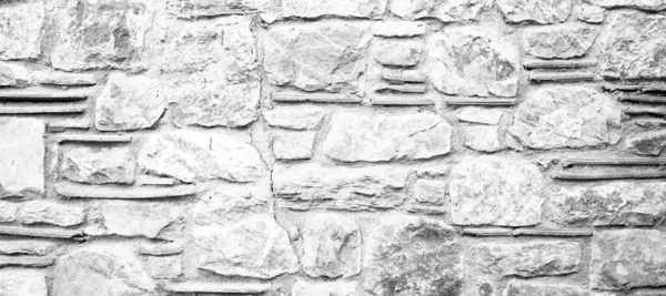 Sturdy Black White Cut Stone Wall Made Datca Turkey Good — Stock Photo, Image