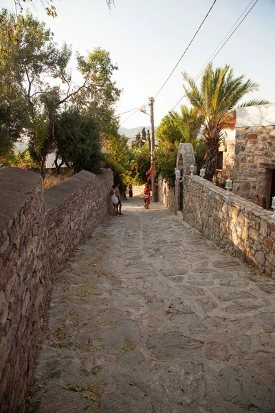 Old Datca Streets Its Unique Architecture People Making Touristic Trips — Foto Stock