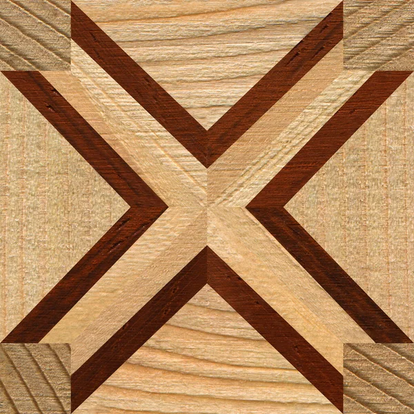 Marquetry Kayu Pola Yang Dibuat Dari Kombinasi Kayu Pinus Yang — Stok Foto