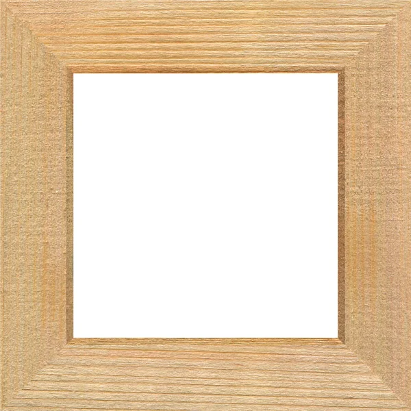 Quadratischer Holzrahmen Aus Kiefernholz Isoliert Auf Weißem Hintergrund — Stockfoto