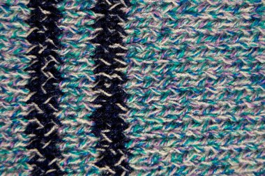Yünden desenli kumaş. El yapımı kumaş mavi ve beyaz yün arkaplan dokusu