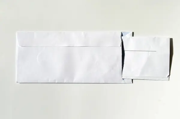 White paper mail open rectangle envelope on a white background. Can be used in company correspondence