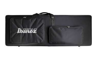 Details of the ibanez electric guitar case and bag made of sturdy black fabric, isolated on white background, Istanbul Turkey April 10 2024 clipart