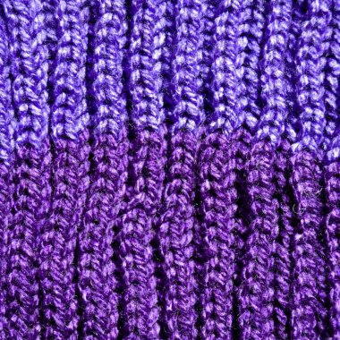 Yünden desenli kumaş. El yapımı kumaş mor ve mavi yün arkaplan dokusu