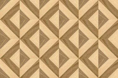 Wooden marquetry, patterns created from the combination of different pine and walnut woods, wooden floor, parquet, cutting board, seamless texture clipart