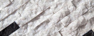 Dikdörtgensel kesim siyah beyaz gri organik mermer duvar dokusu arkaplan olabilir, fayanssız dizilmiş