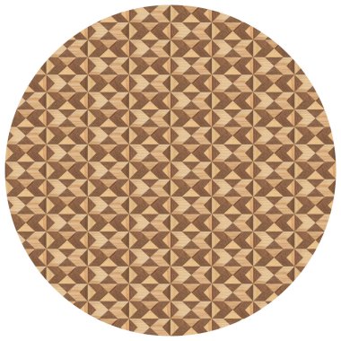 Wooden round marquetry, patterns created from the combination of different pine bamboo and walnut woods, wooden floor, parquet, cutting board, seamless texture clipart