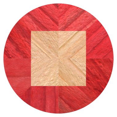 Wooden red marquetry, patterns created from the combination of different red woods, wooden floor, parquet, cutting board clipart