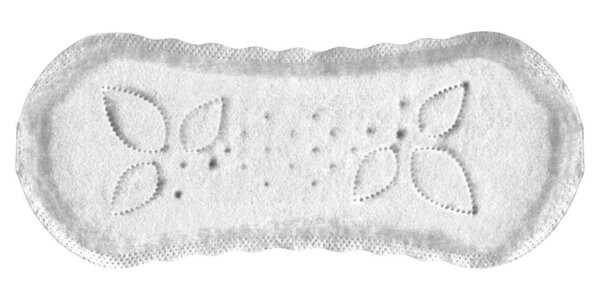 Protective pads used by women on special days, sanitary pads, disposable white menstrual pads for women, isolated on white background