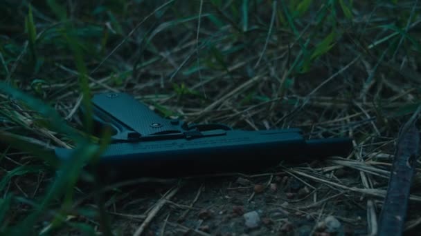 Pistolet Sur Sol Extérieur Slider Shot Blackmagic Séquences — Video
