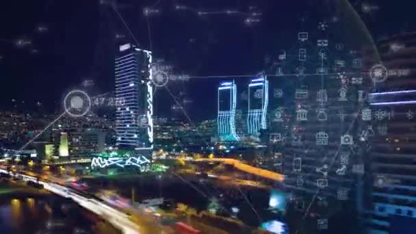 Soziale Infrastruktur Und Kommunikationstechnologie Iot Autonomer Verkehr Hochwertiges Filmmaterial — Stockvideo