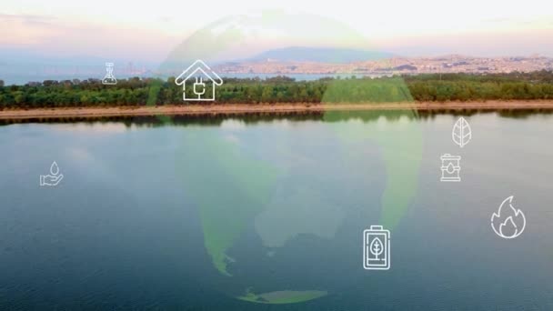 Концепция Экологических Технологий Цели Устойчивого Развития Цур Высококачественные Кадры — стоковое видео