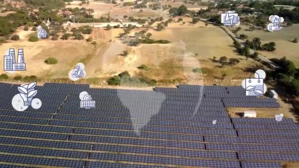 Solar Power Plant Technology Concept Renewable Energy Smart Grid High — Stock Video