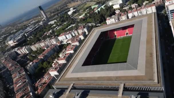 Lzmir Turquía Octubre 2022 Aerial Drone View Goztepe Goztepe Stadium — Vídeos de Stock