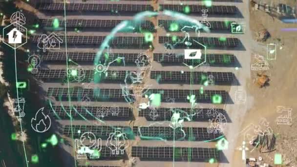 Koncept Solární Elektrárny Technologie Obnovitelná Energie Chytrá Síť Vysoce Kvalitní — Stock video
