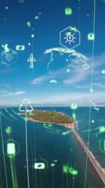 Gelecekteki çevresel koruma ve sürdürülebilir ESG modernizasyon gelişimi yenilenebilir kaynak teknolojisini kullanarak kirliliği ve karbon emisyonunu azaltmak. Yüksek kalite 4k görüntü