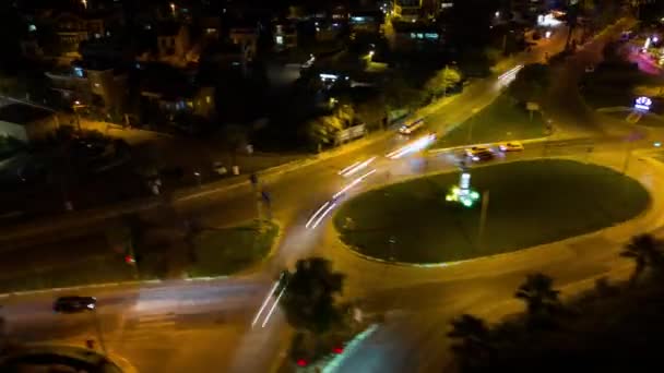 Hyperlapse Zeitraffer Des Autoverkehrs Stadt Drohnen Luftaufnahme Öpnv Oder Nahverkehrskonzept — Stockvideo