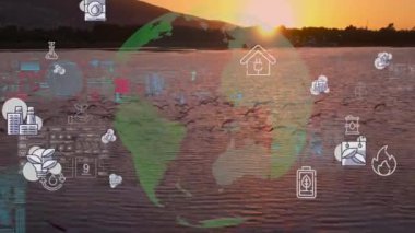 Gelecekteki çevresel koruma ve sürdürülebilir ESG modernizasyon gelişimi yenilenebilir kaynak teknolojisini kullanarak kirliliği ve karbon emisyonunu azaltmak. Yüksek kalite 4k görüntü