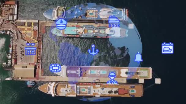 Plavební Lodě Shora Dronem Plavba Dovolenou Koncept Vysoce Kvalitní Záběry — Stock video