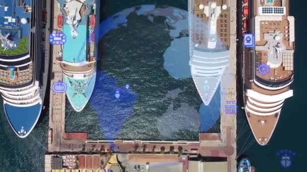 Drone Yukarıdan Gemi Turu Yapın Tatil Gezisi Konsepti Yüksek Kalite — Stok video