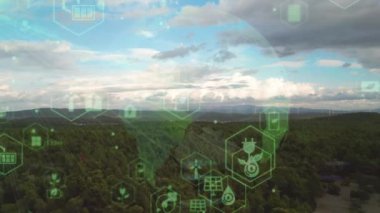 Gelecekteki çevresel koruma ve sürdürülebilir ESG modernizasyon gelişimi yenilenebilir kaynak teknolojisini kullanarak kirliliği ve karbon emisyonunu azaltmak. Yüksek kalite 4k görüntü