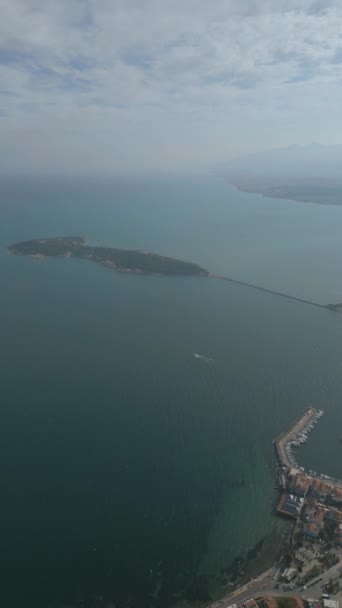 Vista Aerea Izmir Urla Turkey Isola Quarantena Filmati Alta Qualità — Video Stock